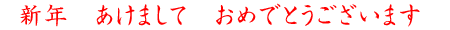 新年 あけまして おめでとうございます